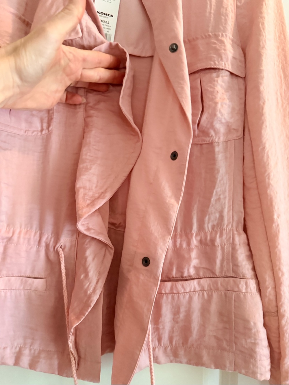 Elle Blush Pink Ruffle-Front Utility Jacket - Picture 4 of 5